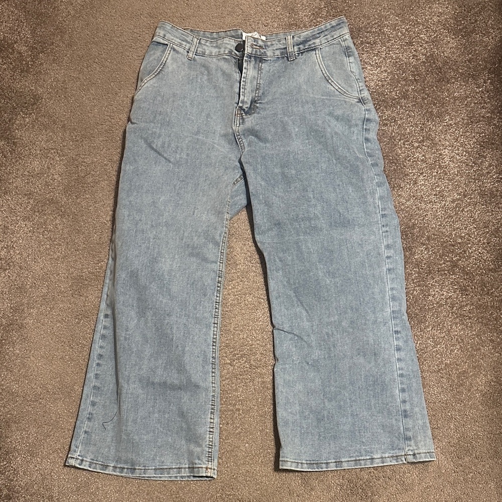 Petal & Pup wide leg light wash denim jeans - size 8